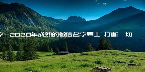 名字-2020年成熟的微信名字男士 打断一切不回忆